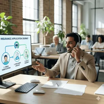 Step-by-step AI video KYC process for insurance policy issuance